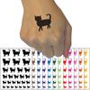Cat Prancing Solid Temporary Tattoo Water Resistant Fake Body Art Set Collection - White (One Sheet)