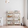 4 Tier Wire Shelving Stackable Tan Shelf Kitchen Pantry Book Shelves Rack 48 in