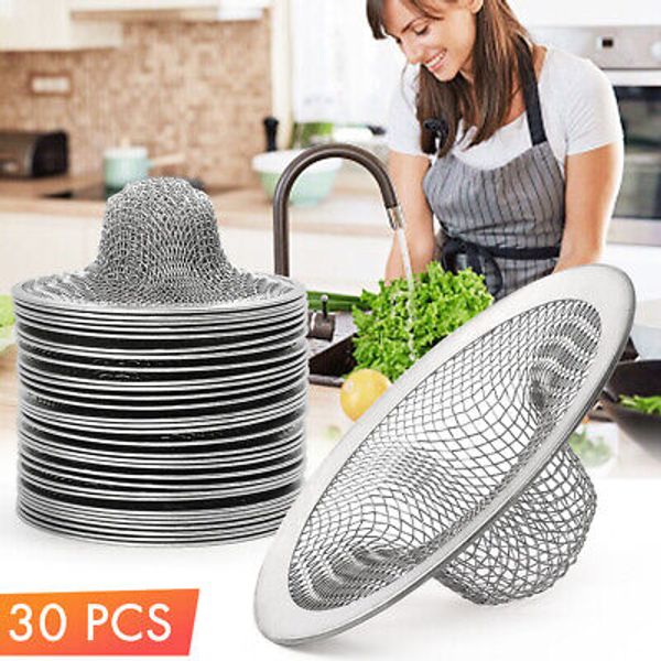 30pc 2-3/4 Kitchen Sink Strainer Stopper Stainless Steel Drain Basket Waste Plug