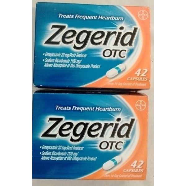 Zegerid OTC Acid Reducer Capsules, 42 Count (Pack of 2)