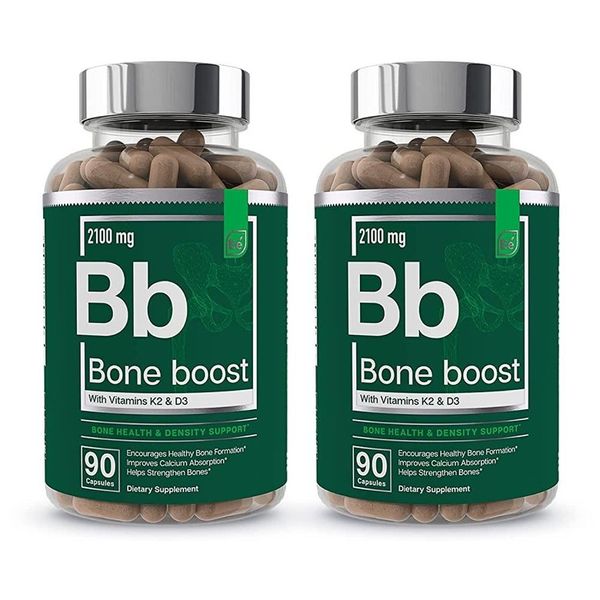 Essential Elements Bone Boost Bone Calcium Vitamin D3 Strength Cissus Quadrangularis 180 Capsules 60 Days 2 Packs