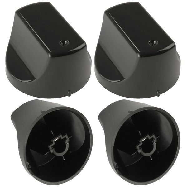 Spares2go Black Control Switch Knobs for Hotpoint Oven Cooker (Pack of 4)