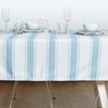 HOGARYS Tablecloth and Napkins Set, Polyester, Blue Cord, 150_x_150cm