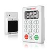 BaldrTherm Digital Kitchen Timer, Magnetic Waterproof Countdown Timer for Cooking, Shower, Workout, Classroom, Hair Color Processing, White.