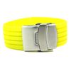 Yellow Rubber Silicone Bracelet Diver 22 mm Folding Clasp