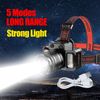 Brightest 9900000LM LED Motion Sensor Headlight USB Zoomable Headlamp Flashlight