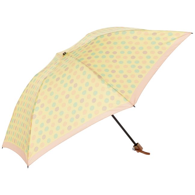 marie claire MC03013-03 PARIS Polka Dot Pattern Mini Folding Umbrella, Yellow, 21.7 inches (55 cm), Ladies