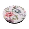 Pink and Blue Roses White Vintage Flower Pattern PopSockets Swappable PopGrip