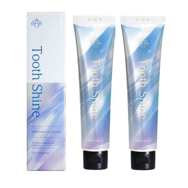 Tooth Shine Medicated Toothpaste, 1.8 oz (50 g) x 2 Bottles, Prevents Periodontal Disease, Prevents Bad Breath, Prevents Cavities, Whitening Teeth Whitening, Quasi Drug, Made in Japan