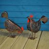 Smart Solar Metal Scroll Hens Ornamental Solar Garden Lights -2Pack
