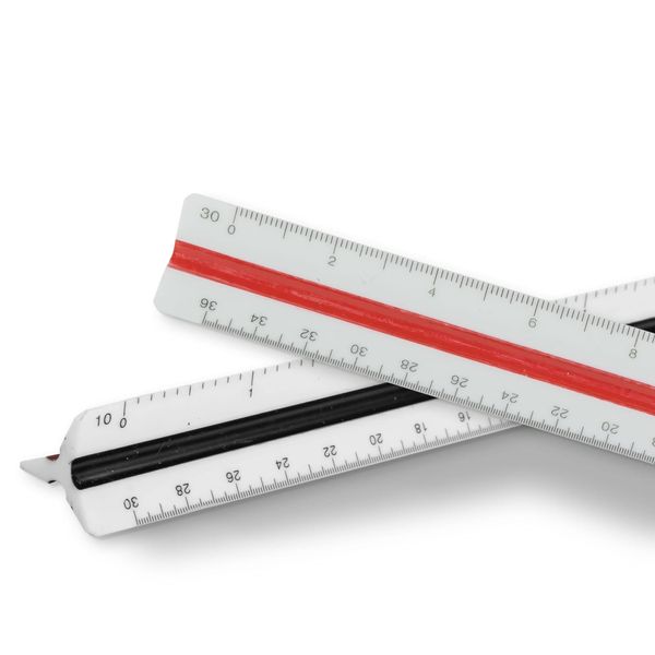 2 Pack - Pacific Arc Engineering Scale Ruler, 6" Scale Ruler for Architectural Designs, Engineering, or Drafting