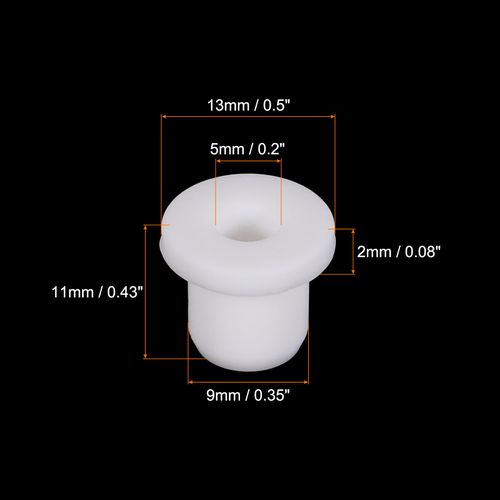 MECCANIXITY 10Pcs T Type Rubber Grommet Mount Dia 9mm ID 5mm H 11mm Seal Protection Flexible Hole Plugs for Cable Pipe White