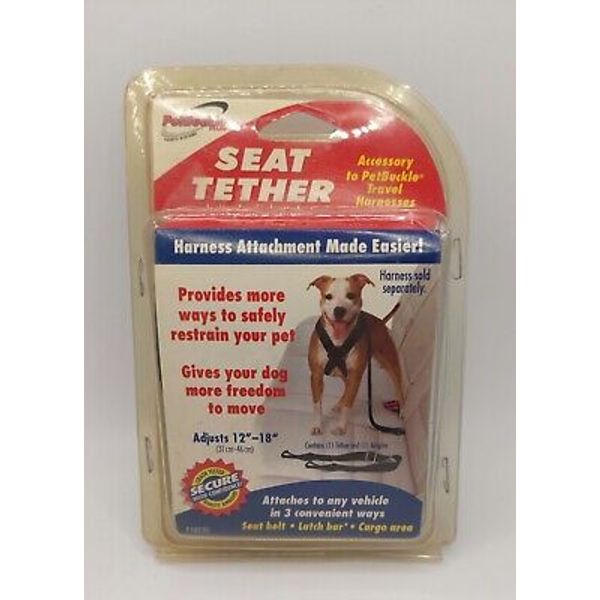 Pet Bucklebrand Seat Tether Safety Harness Made Easier Adjusts 12"-18" NEW