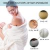 African Exfoliating Net,JASSINS African Sponge Net,Body Exfoliating Long Net Shower Body Scrubber Back Scrubber Skin Smoother（Black+White+Pink）