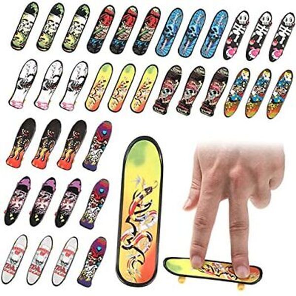 36 Pieces Mini Finger Skateboard Toy Skateboard Finger Boards with Retro Style