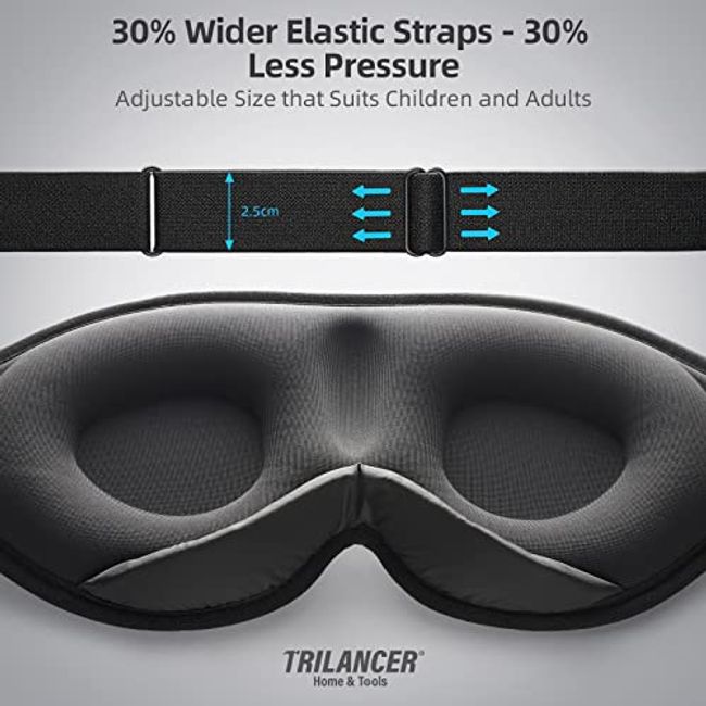 Sleep Mask Blindfold Eye Shades - 100% Light Blocking - Blackout