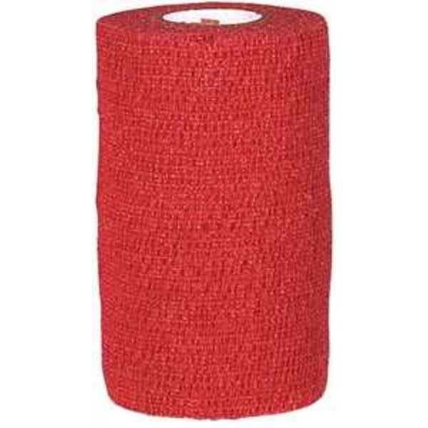 Powerflex Bandage 4"x 5 Yard Roll, RED