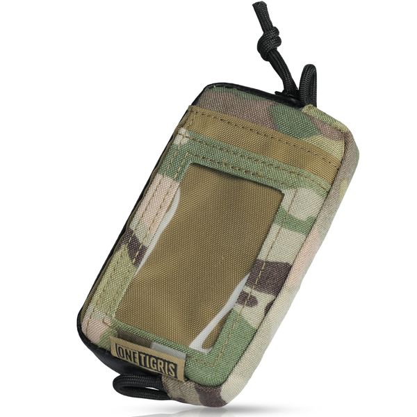 Front Pocket Wallet with Zippers - OneTigris Small Coin Purse Tactical Wallet Nylon Minimalist Wallet for Men Women, Multicam, Dimensions: 4.7"*2.7"*1"/12cm*7cm*2.5cm, Mini Wallet