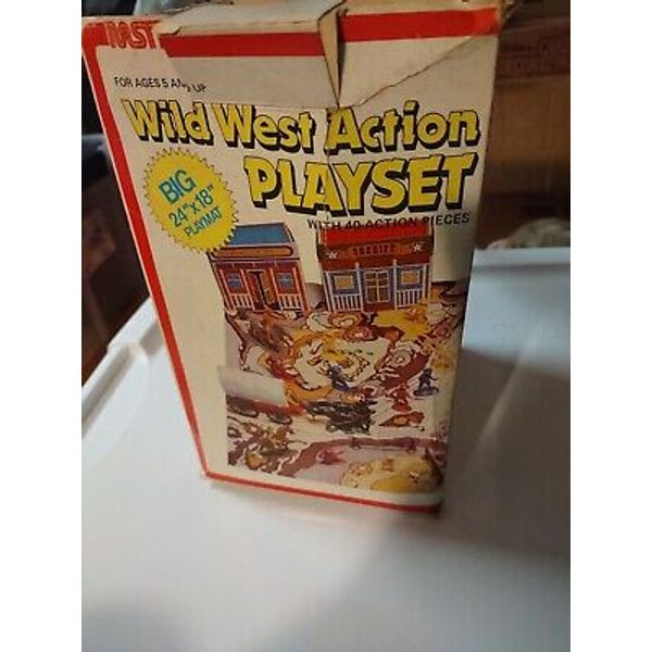 1980 NASTA Wild West Action Playset Vintage Rare. Some Damage To Box Bag Unopene