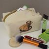 'Coffee and Croissant ' Canvas Wash Bag/Makeup Case (CS00036585)