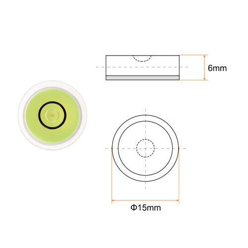HARFINGTON 5pcs Round Bubble Level 15x6mm Mini Circular Bullseye Spirit Levels for Leveling Camera Tripod Telescope Workshop Turntable Pictures Frame, Lime