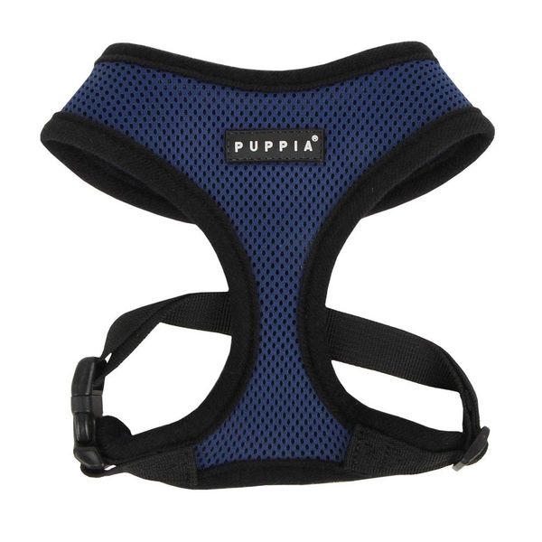 Puppia Soft Dog Harness No Choke Over-The-Head Triple Layered Breathable Mesh Adjustable Chest Belt and Quick-Release Buckle, Royal Blue, XX-Large