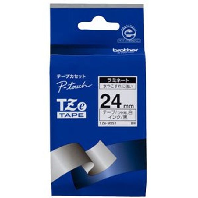 Brother TZe tape mattoramine-tote-pu (White/Black) 24 mm TZe – M251