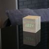 Gingko Cube LED Click Clock Alarm Clock With Sound Activation (Time, Date & Temperature), Ash/Green LED