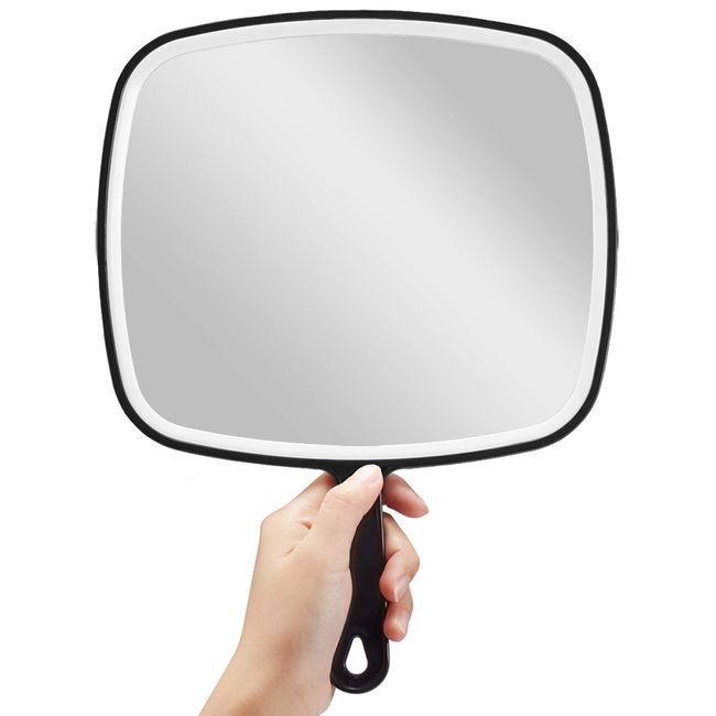 Diane Plastic Handheld Mirror Magnifying 2-Sided Vanity Mirror with Folding Cir