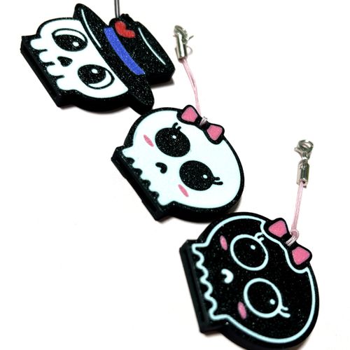 CTABPALS Cute Skull Soda Can Opener Pop Can Tab Opener With Keychain Strap Help for Long Nails,Kids,Sore Hands,Arthritis Black02
