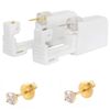 CHUANCI Pair Disposable Sterile Ear Piercing Unit Cartilage Tragus Helix Piercing Gun NO Pain Piercer Tool Machine Kit Stud Choose Design (Pair 404,Gold Round Clear Zircon)