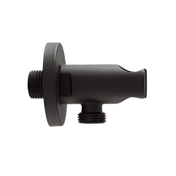 Milano Nero Round Hand Shower Handset Outlet Elbow Bracket - Black