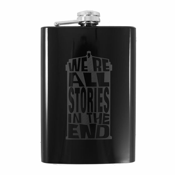 8oz We're All Stories in the End - Black Flask