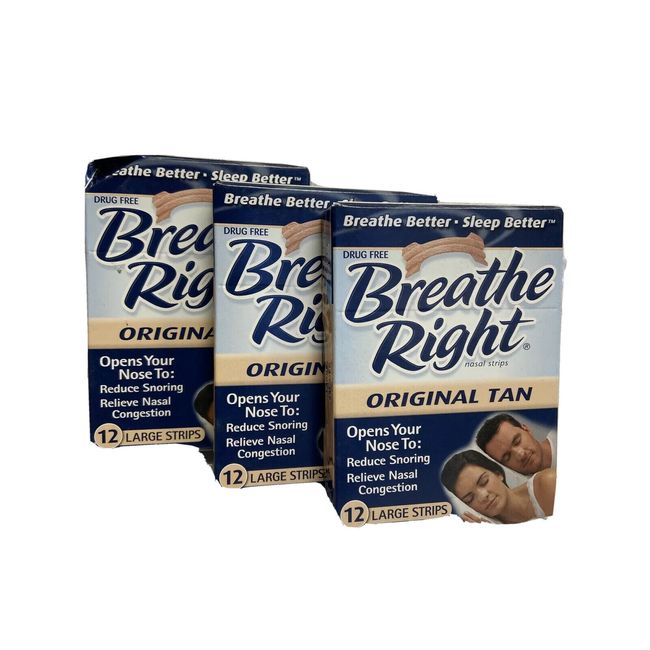 Breathe Right Nasal Strips Original Tan Large Strips 36 total count