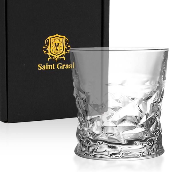 SaintGraal Rock Glass Whiskey Glasses, Birthday Gift, Men's, Liquor, Gift, Father's Day, Stylish, Retirement Gift, Anniversary, 10.1 fl oz (300 ml)