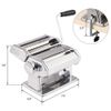 Pasta Maker Machine - Adjustable Crank Roller & Attachments - Manual Hand Press - Silver