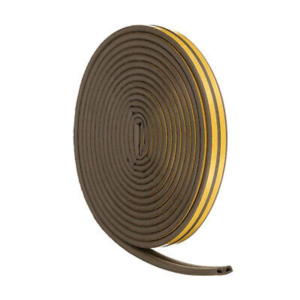 33 Ft Weather Stripping 1/4 Inch x 3/8 Inch D Type Foam Sealing Tape Brown