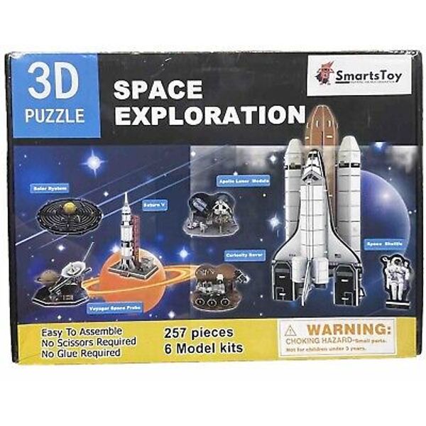 NEW 3D Puzzle SPACE EXPLORATION 6-in-1 Model Kit STEM 257pcs Smarts Toy SEALED