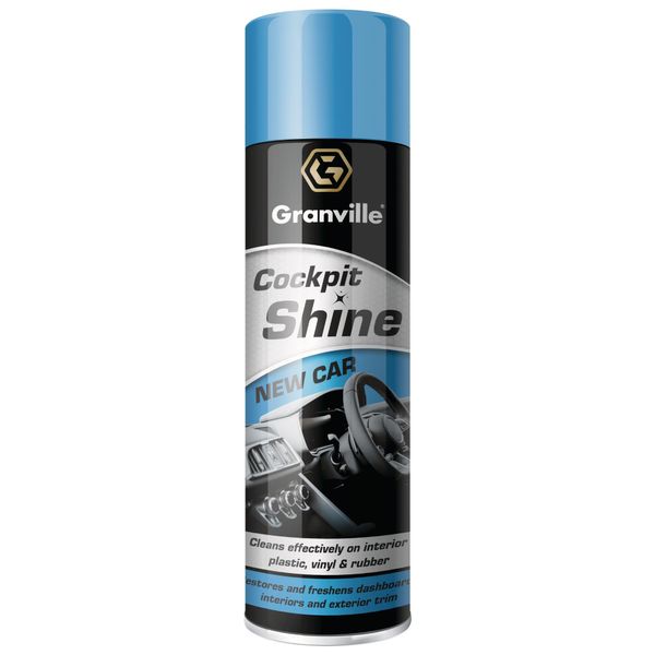 Granville Cockpit Shine Gloss – New Car 500ml | Silicone-Based Car Interior & Exterior Cleaner Dashboard, Trim & Tyre Protector | Multi-Purpose Anti-Static Finish | Restores Shine Car Cleaner