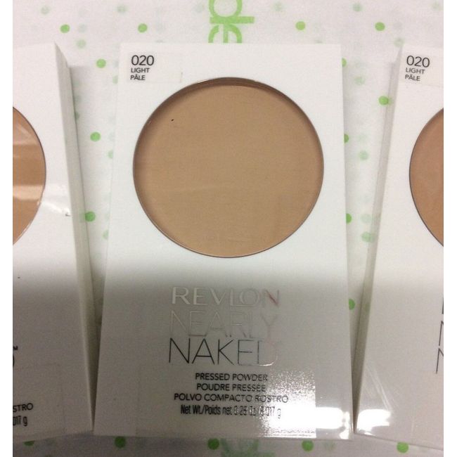 LOT OF 3 - Revlon Nearly Naked Pressed Powder - LIGHT # 020 - ALL New / Sealed