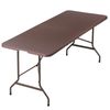 Portable 6 FT Plastic Folding Table Fold-in-Half Camping Table In/Outdoor Brown