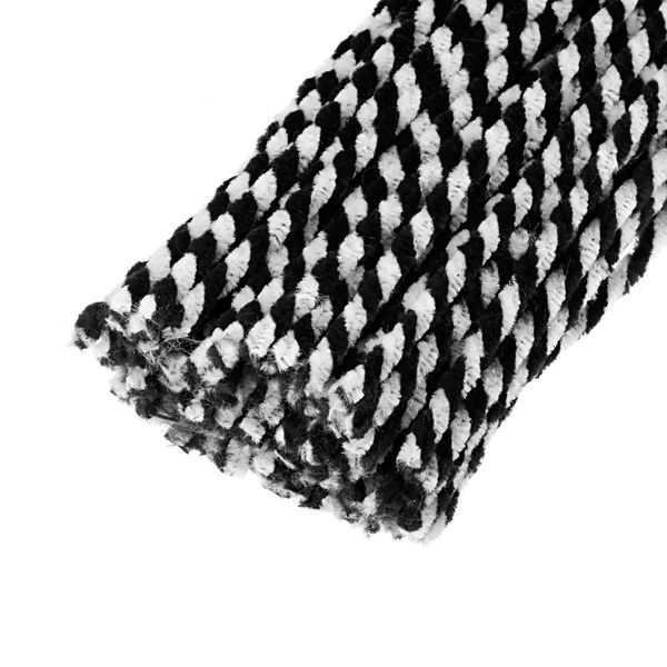 YOKIVE 100 Pcs Pipe Cleaners, Chenille Stems Decoration, Great for DIY Art Craft Supplies (6mm 12 Inch Black White)