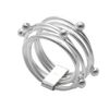Silverly Women's 925 Sterling Silver Spinning Stackable 7 Interlinked Joined Layers Ball Bead Ring
