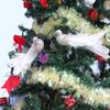 2 x champagne Christmas tree decoration birds