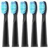 Electric Toothbrush Replacement Heads x5 Compatible with Fairywill FW-507/508/551/917/959, FW-D1/FW-D3/FW-D7/FW-D8, YUNCHI Y1 - Black