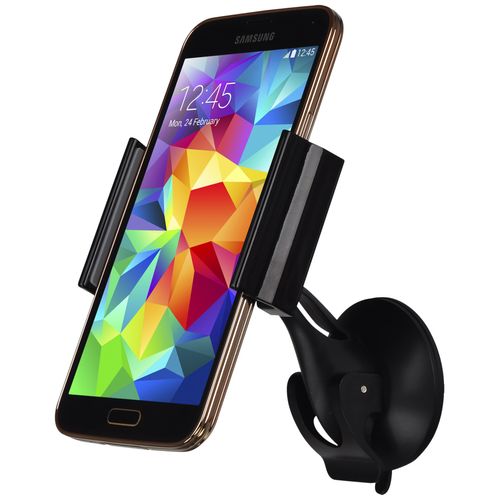 LUXA2 Smart Clip Universal Car Mount Holder for iPhone 6 (4.7)/ 5s/ 5c/4s, Galaxy S4/S3//S2. HTC One and 6-Inch Device - Retail Packaging - Black