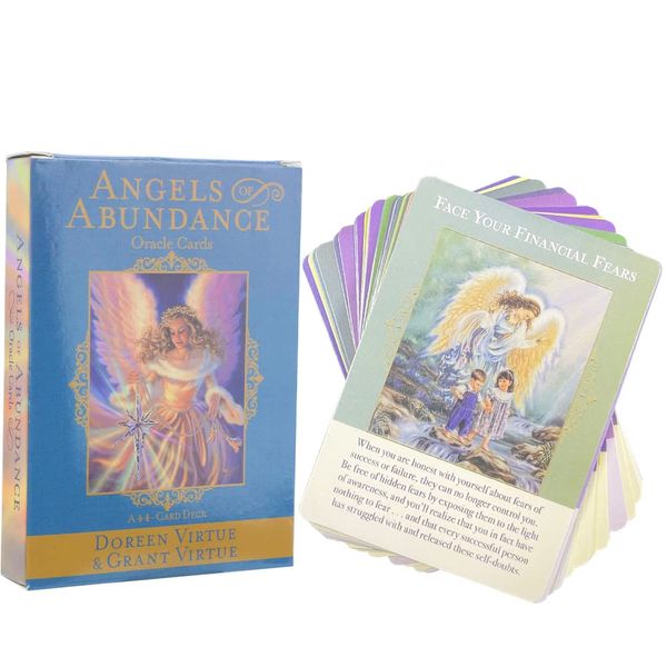 Oracle Cards Deck,Tarot Cards Deck,Angels of Abundance Oracle Cards,Tarot Cards and book for Beginners set 44-A