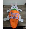 Happy Easter Bunny Decor Hanger,  wall sign, Felt Jointed 3D Character. New 