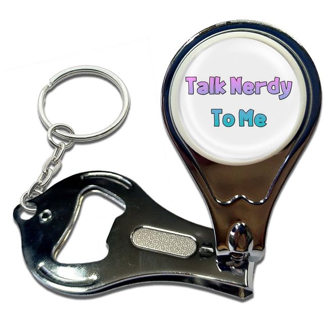 BadgeBeast.co.uk Talk Nerdy To Me - Key Ring Bottle Opener and Nail Clipper