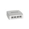 Panduit JOQ4H6A00 Cat6A Rosette Box Kit with Shutters, 4 White